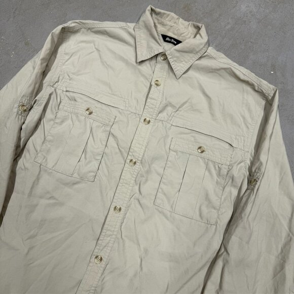 Peter Storm Hiking Shirt Lightweight Tech Safari Shirt Long Sleeve Beige Medium - Picture 3 of 10